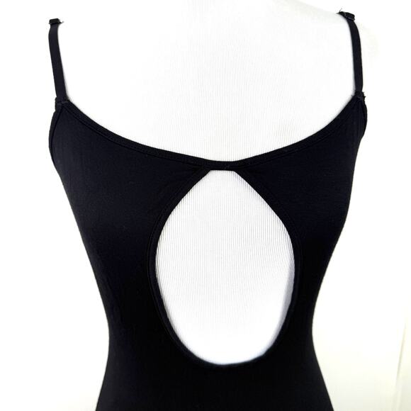 Skims Women's Black Soft Lounge Cut Out Plunge Long Slip Dress NWT Size Small - Picture 2 of 6